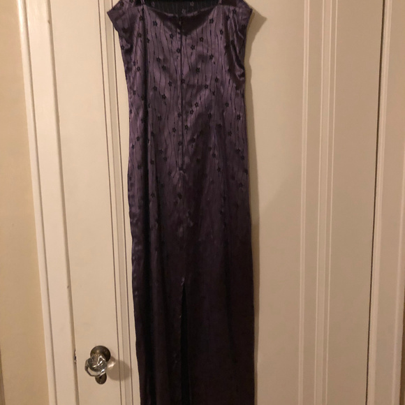Purple Floral Prom Formal Dress, Size 5 - Picture 4 of 5